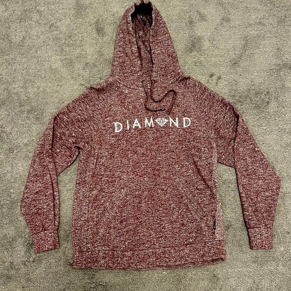 Diamond Supply Co. Big Graphic Logo Burgundy Hoodie